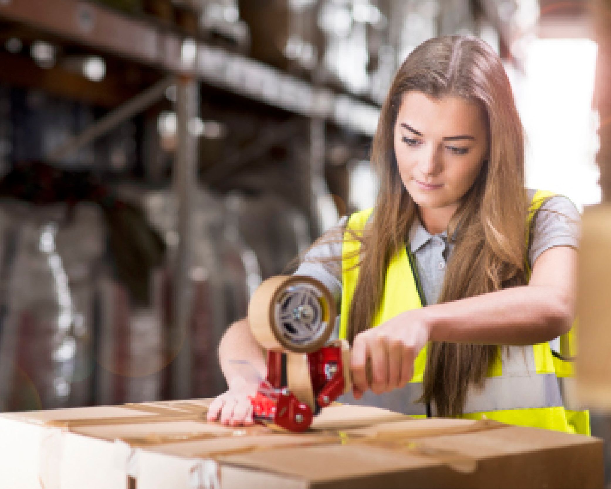 Job bei Waiblinger Zeitarbeit: Kommissioniererin in Lager vor Paketen 